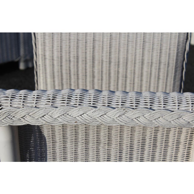 1980s Lloyd Loom Wicker Side Tables With Glass Tops—A Pair For Sale - Image 12 of 18