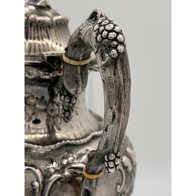 Early 19th Century Four Piece Early 19th Century Coin Silver Coffee Service, Jb Ginochio (1834-1857) New York, Ny For Sale - Image 5 of 15