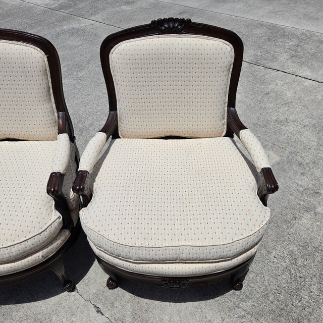 Howard Miller French Country Fauteuil Armchairs a Pair For Sale In Miami - Image 6 of 16