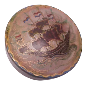Mid-Century Dutch Modern Enamel on Copper "Fluyt" Snuff / Keepsake Box