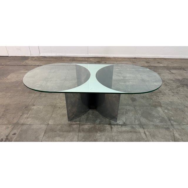 Mid-Century Modern Italian Mid-Century Modern Glass and Metal Coffee Table by G Raimondi, 1970s For Sale - Image 3 of 9