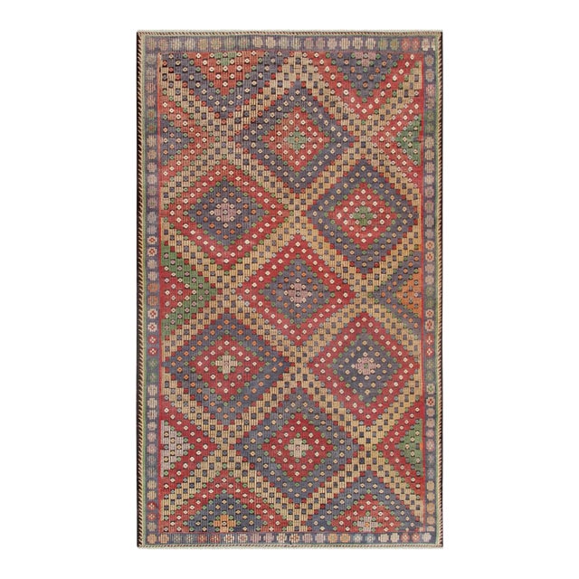 Modern Pasargad Turkish Kilim Wool Area Rug- 6' 0" X 10' 5" For Sale