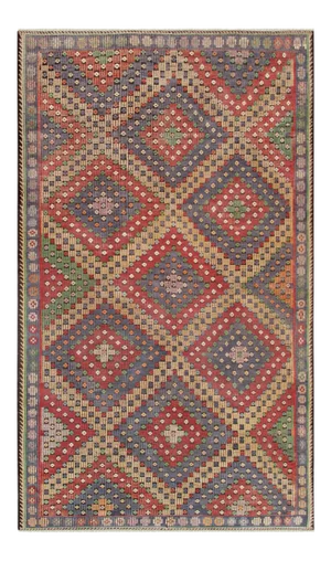 Modern Pasargad Turkish Kilim Wool Area Rug- 6' 0" X 10' 5"