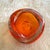 Orange Art Glass Ashtray Hurricane Eye Design Bowl Swirling Ground Pontil MCM For Sale - Image 4 of 8