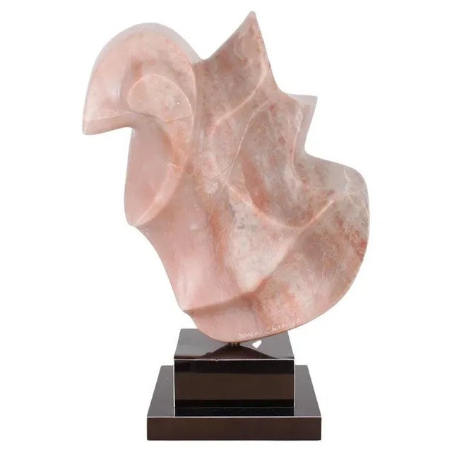 Late 20th Century Abstract Pink Alabaster Sculpture by Karen Chera For Sale - Image 5 of 5