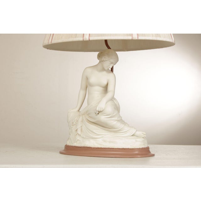 Early 20th Century William Calder Marshall Bisque 'Resignation' Table Lamp For Sale - Image 5 of 12