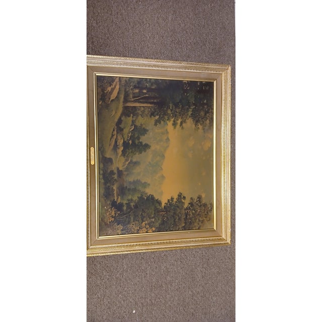 The Tetons by R. Wood – Vintage Framed Landscape Oil Painting – Classic Mountain Scene For Sale - Image 11 of 12