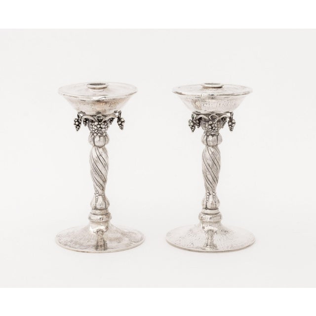 Michael Strauss Hammered Silver Candlesticks, Pair For Sale In New York - Image 6 of 11