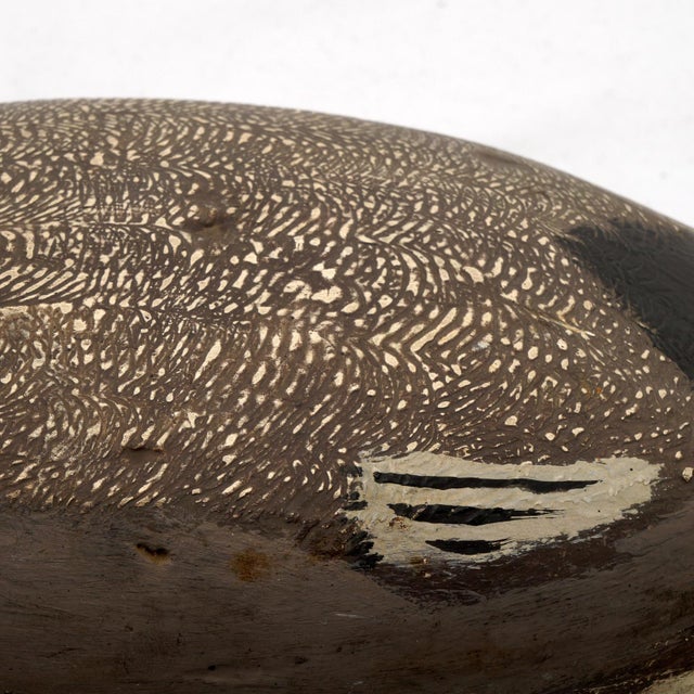 Vintage Handmade Broadbill Hen Duck Decoy Original Paint For Sale - Image 11 of 11