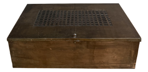 Large Vintage Tinplate Metal Box With Glass Dividers