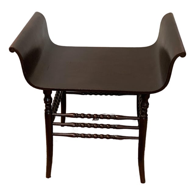 19th Century Bentwood Bobbin Leg Vanity Stool For Sale
