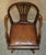 Antique George Hepplewhite Wheatgrass Captains Chair in Brown Leather, 1880 For Sale - Image 14 of 18