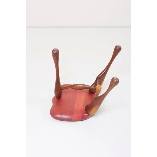 1980s Studio Craft Wooden Stool by Ron Curtis, USA, 1980s For Sale - Image 5 of 8