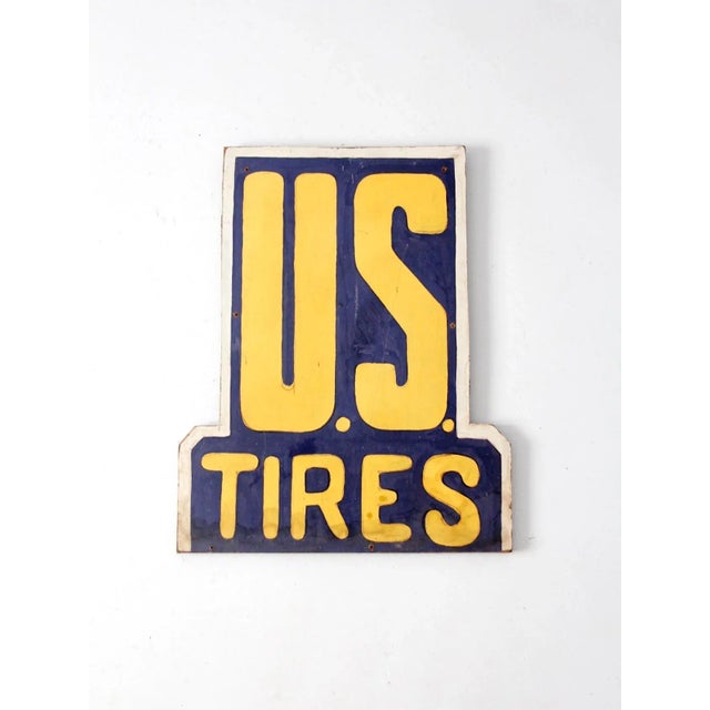 Wood Vintage Us Tires Sign For Sale - Image 7 of 12