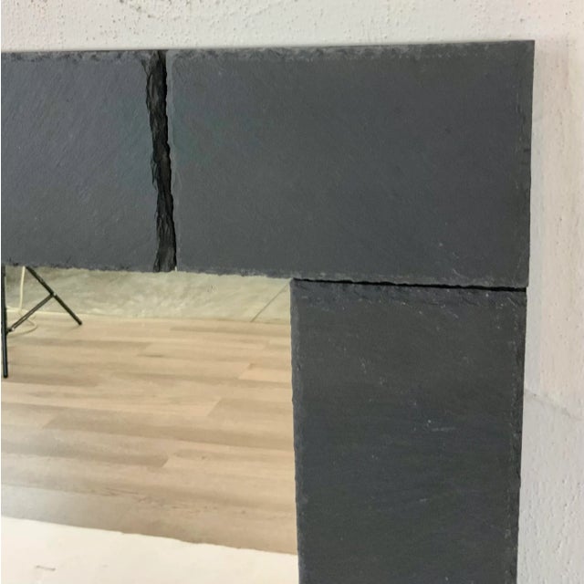 Stylish Modern Paneled Slate Wall Mirror, showroom floor sample