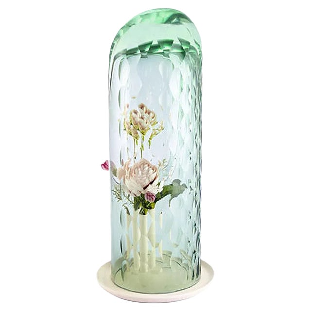 Tall Green Op Vase by Bilge Nur Saltik For Sale