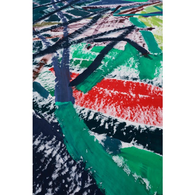 "Mirrored Palms" Large Abstract Acrylic Painting by Simon Findlay For Sale - Image 9 of 18