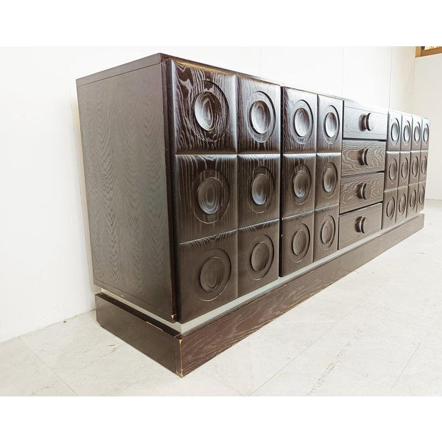 Brutalist Graphical Credenza, 1970s For Sale - Image 10 of 12