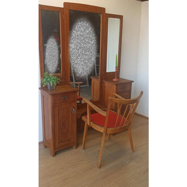 Dressing Table with Triple Mirror, 1950s For Sale - Image 16 of 18