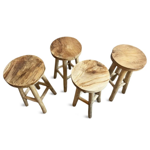 Wood Vintage Tore Teak Wood Bar Stool For Sale - Image 7 of 8