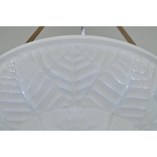 Baby Blue French Art Deco Pendant in Opalescent Glass by Charles Ranc - 1930 France For Sale - Image 8 of 10