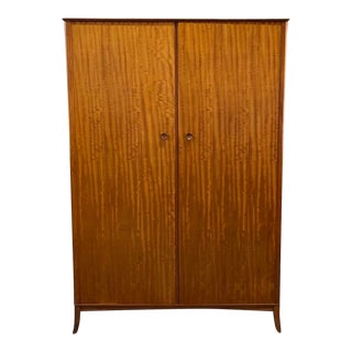 Mid Century Modern Double Door Teak Armoire C.1950 For Sale