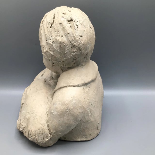 Austin Productions Vintage 1981 Austin Products Inc. Sculpture of Child Holding a Newborn For Sale - Image 4 of 13