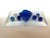 Blue Vintage Art Glass Menorah For Sale - Image 8 of 12