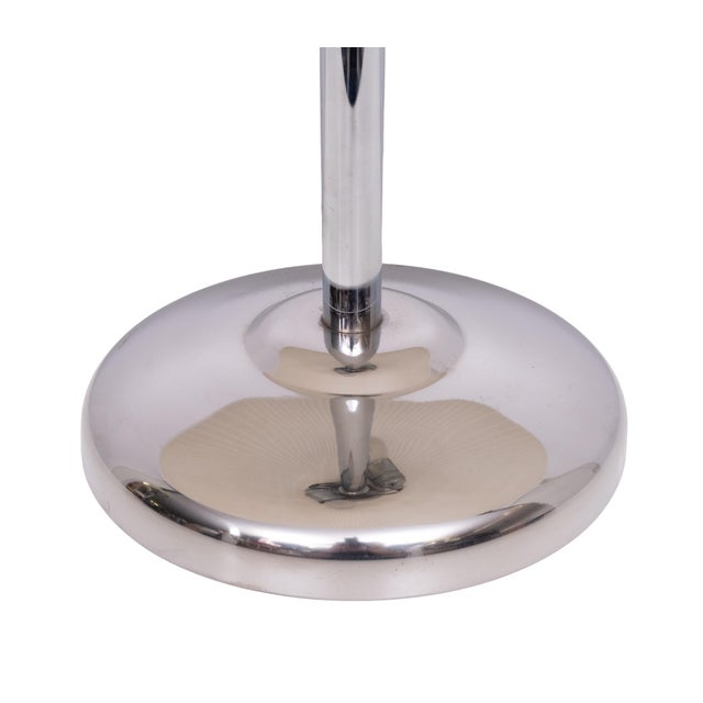 Art Deco German Chrome Table Lamp with Oval Glass Shade, 1980 For Sale - Image 9 of 11
