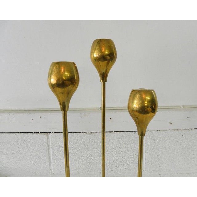 Set of 3 Vintage Mid Century Modern Brass Candlesticks Fabulously, retro mod cool, brass candlesticks. 3 different sizes....