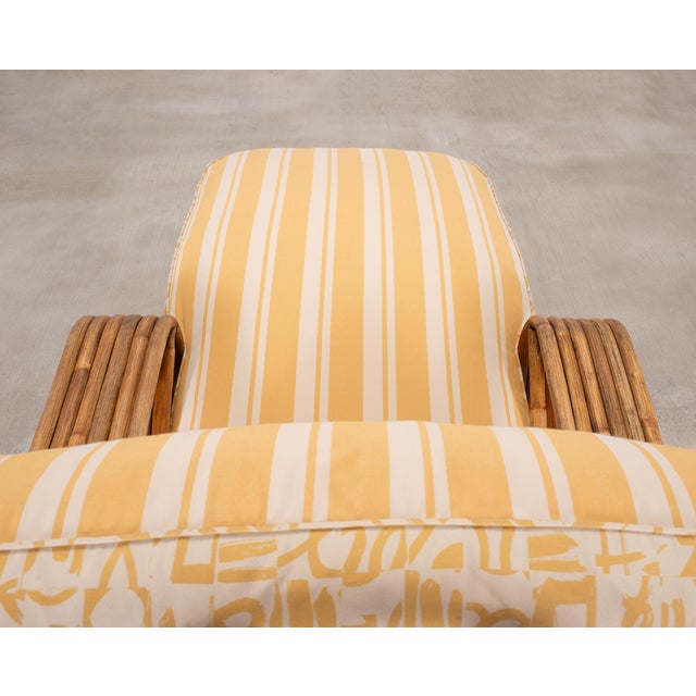 Paul T. Frankl Rattan Six-Strand Square Pretzel Chaise Longue For Sale - Image 11 of 18