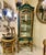 French French Louis XVI Green Display Vitrine With Gold Leaf Details, Tufted Interior & Glass Shelves For Sale - Image 3 of 3