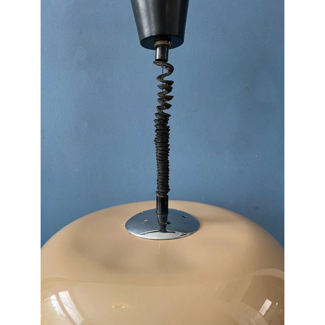 Glass Space Age Ufo Mushroom Acrylic Glass Suspension Pendant Lamp For Sale - Image 7 of 11