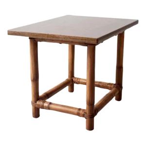 Mid Century Calif-Asia Rattan Side Table