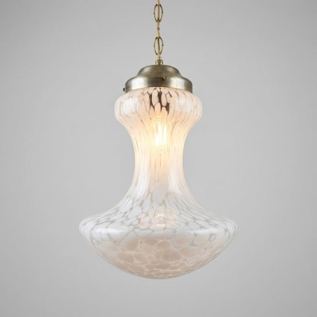 Metal Rare Pair of Mid-Century Murano Glass Pendant Lamps by Carlo Nason for Mazzega, 1970s For Sale - Image 7 of 8