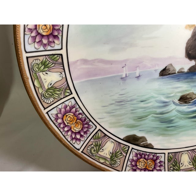 Early 20th Century Nippon Gold Rim Boat Scene Wall Plate For Sale In Dallas - Image 6 of 6