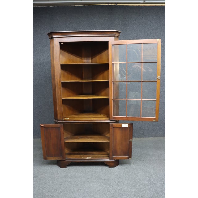 Wood Henkel Harris Mahogany Corner Cabinet For Sale - Image 7 of 8