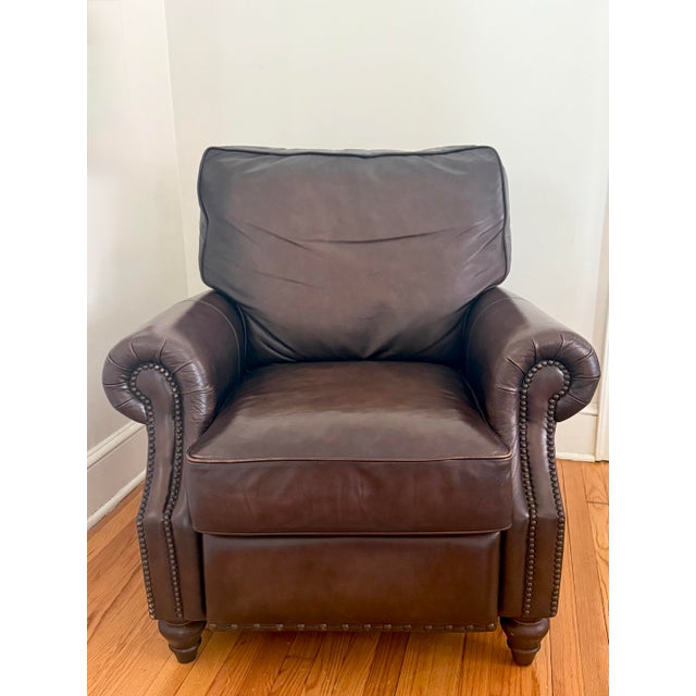 1990s Bernhardt Leather Recliner Club Chair For Sale - Image 14 of 14