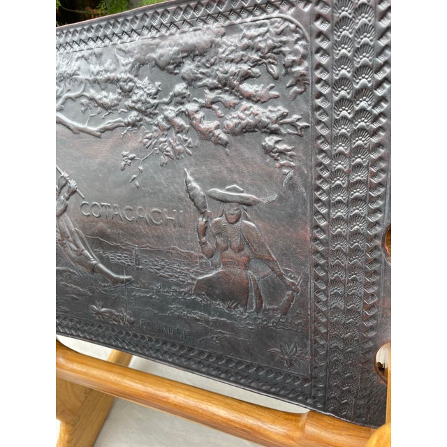 Mid-Century Modern Angel Pazmiño "Cotacachi" Hand-Tooled Leather Rocking Chair For Sale In Seattle - Image 6 of 11