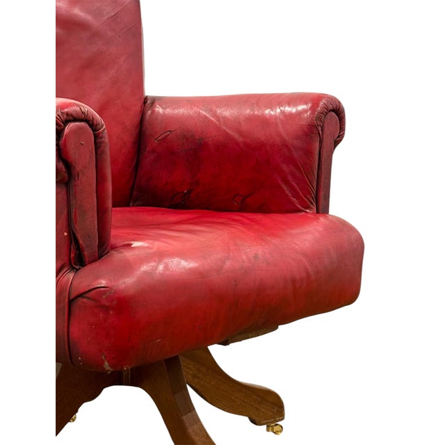 English Swivel Club Armchair For Sale - Image 9 of 13