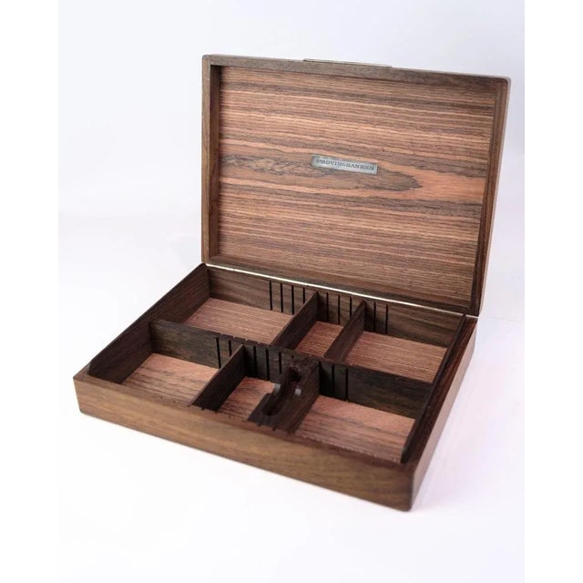 Silver Provinsbanken Storage Box in Rosewood with Silver Inlay, 1960s For Sale - Image 8 of 13