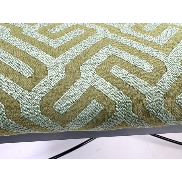 Modern Late 20th Century Iron Upholstered Bench For Sale - Image 4 of 9