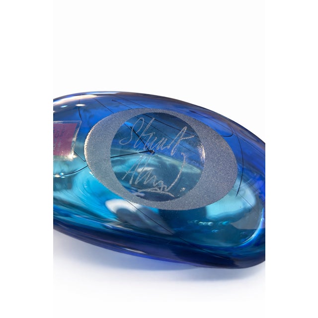 1990s Ludic Blue and Teal Studio Glass Vase by Stuart Akroyd, 1990s For Sale - Image 5 of 6