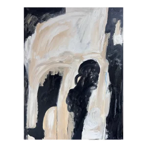 "Where We Land" Contemporary Art Monochromatic Original Abstract Expressionist Oil Painting by Monica Shulman
