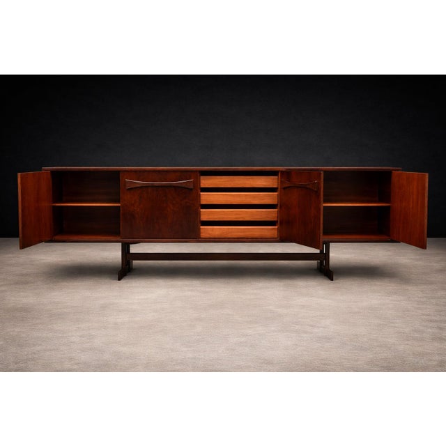 Brazilian Modern Rosewood Credenza With Bow Design by Novo Rumo, Brazil, 1960s For Sale - Image 9 of 14