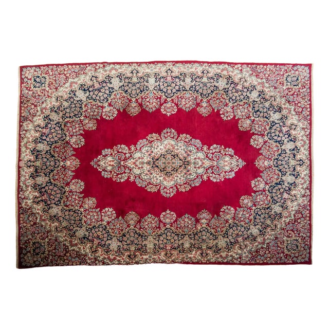 Middle Eastern Hand-Knotted Kerman Rug For Sale