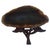 This is brown Agate Geode from Brazil. It's hue is very rich. It sits on a carved wooden tripod interlocking base. The...