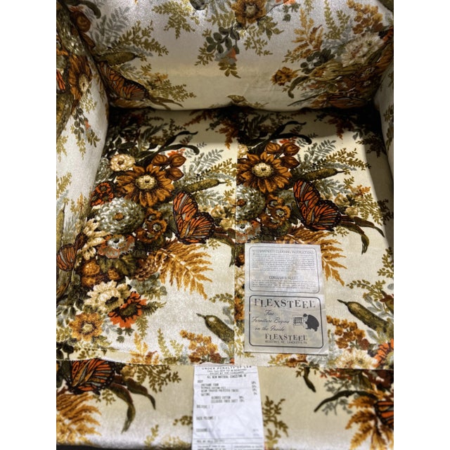 1950s 1950s Mid-Century Modern Flexsteel Floral Upholstered Arm Chair For Sale - Image 5 of 10