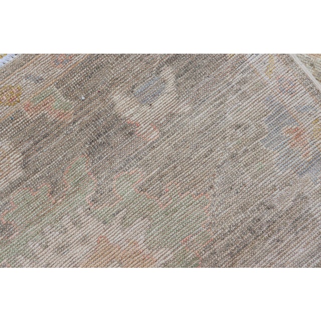 Modern Oushak Rug by Keivan Woven Arts in Brown, Cream and Soft Green 3'1 X 5'2 For Sale - Image 10 of 10
