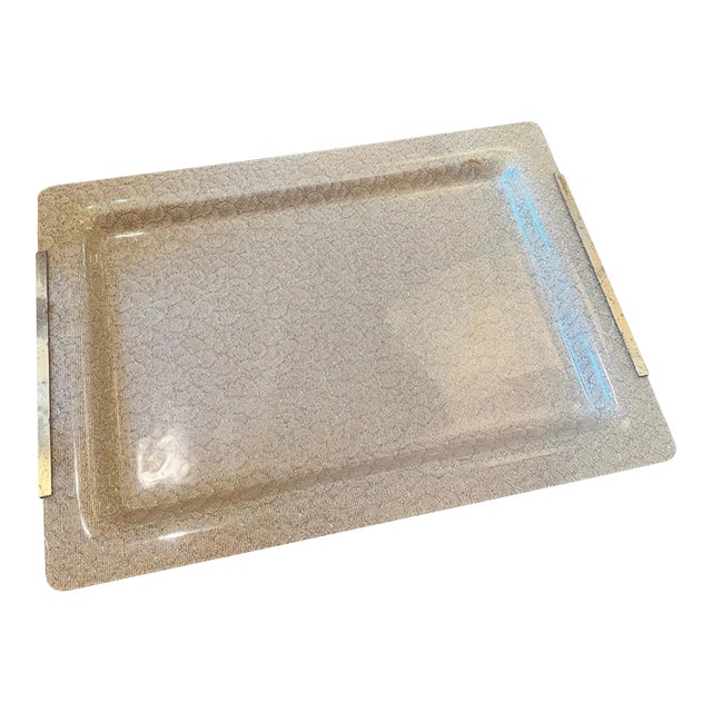 1970s Mid-Century Modern Plexiglass and Gilt Metal Tray by Alberto Sordi For Sale